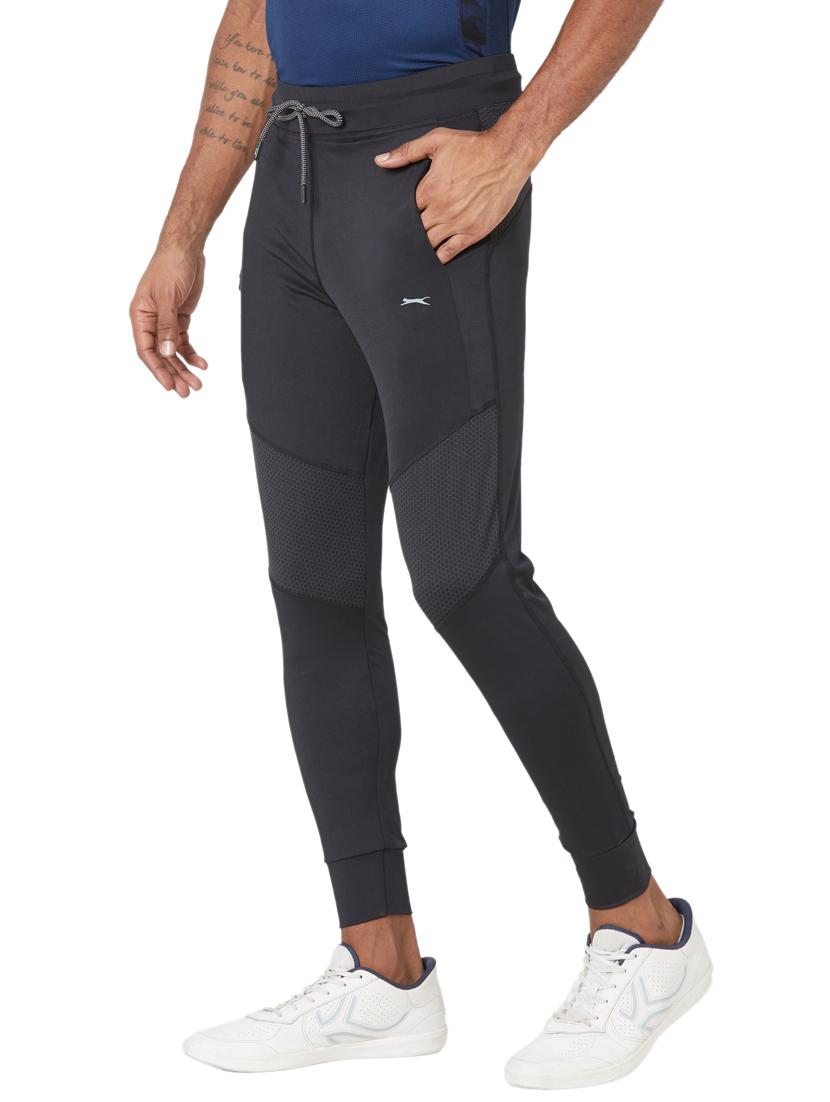 black solid full length track pant - 18349251 -  Standard Image - 1