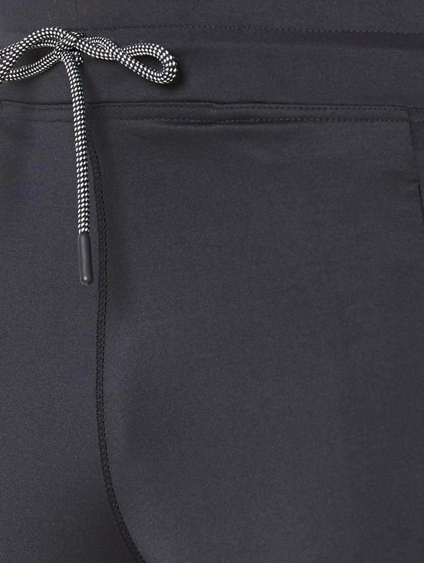 black solid full length track pant - 18349251 - Standard Image - 4