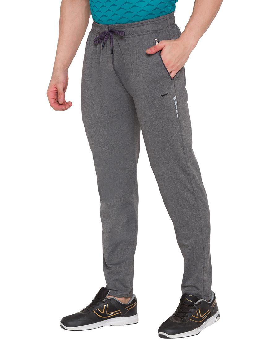grey solid full length track pant - 18349254 - Standard Image - 1