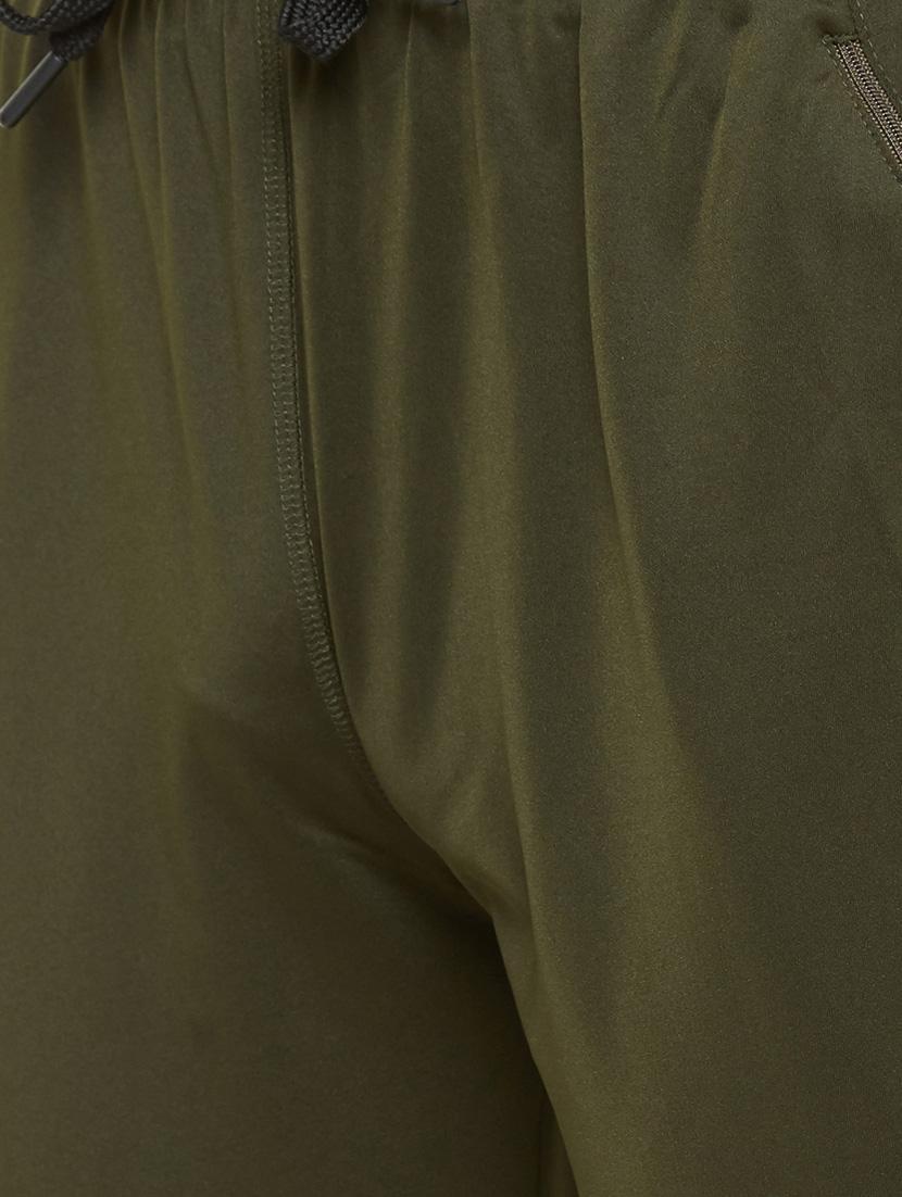 olive-green solid full length track pant - 18349255 - Standard Image - 4