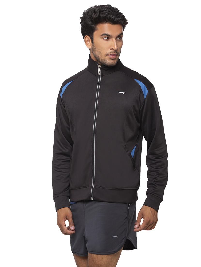 black solid casual jacket - 18349271 -  Standard Image - 1