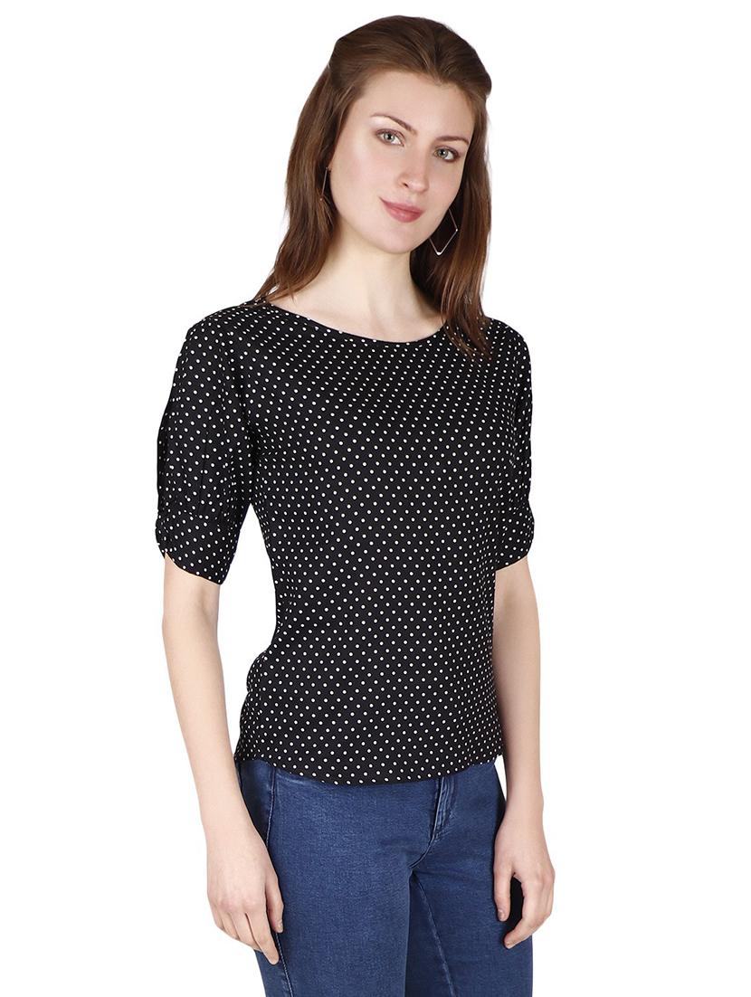 round neck printed top - 18349310 - Standard Image - 1