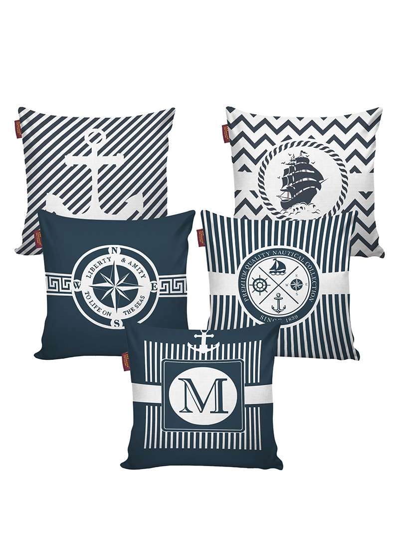 aerohaven set of 5 designer decorative throw pillow/cushion covers - cc118 - (16 inch x 16 inch, multicolour)