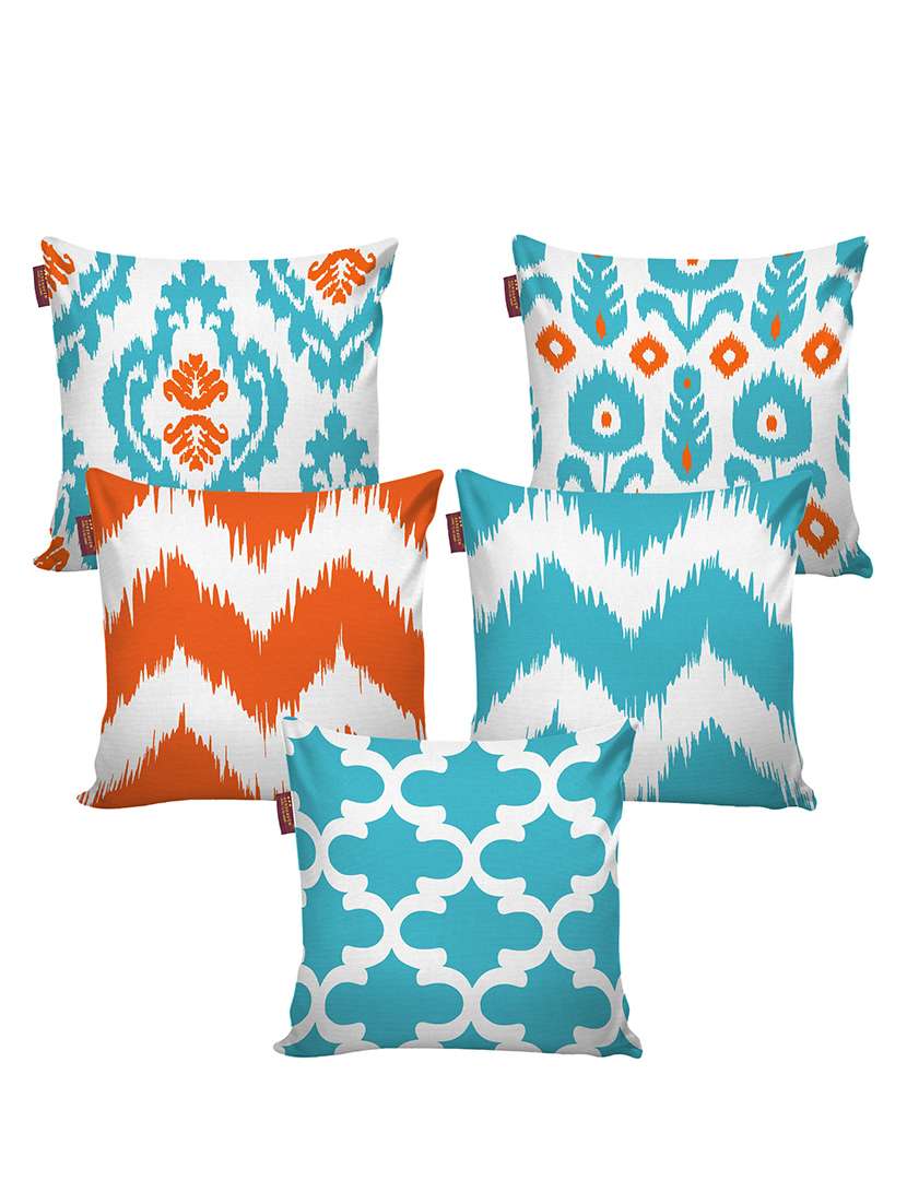 Aerohaven Set Of 5 Designer Decorative Throw Pillow/Cushion Covers   Cc144   (16 Inch X 16 Inch, Multicolour)