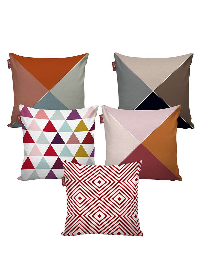 aerohaven set of 5 designer decorative throw pillow/cushion covers - cc137 - (20 inch x 20 inch, multicolour)