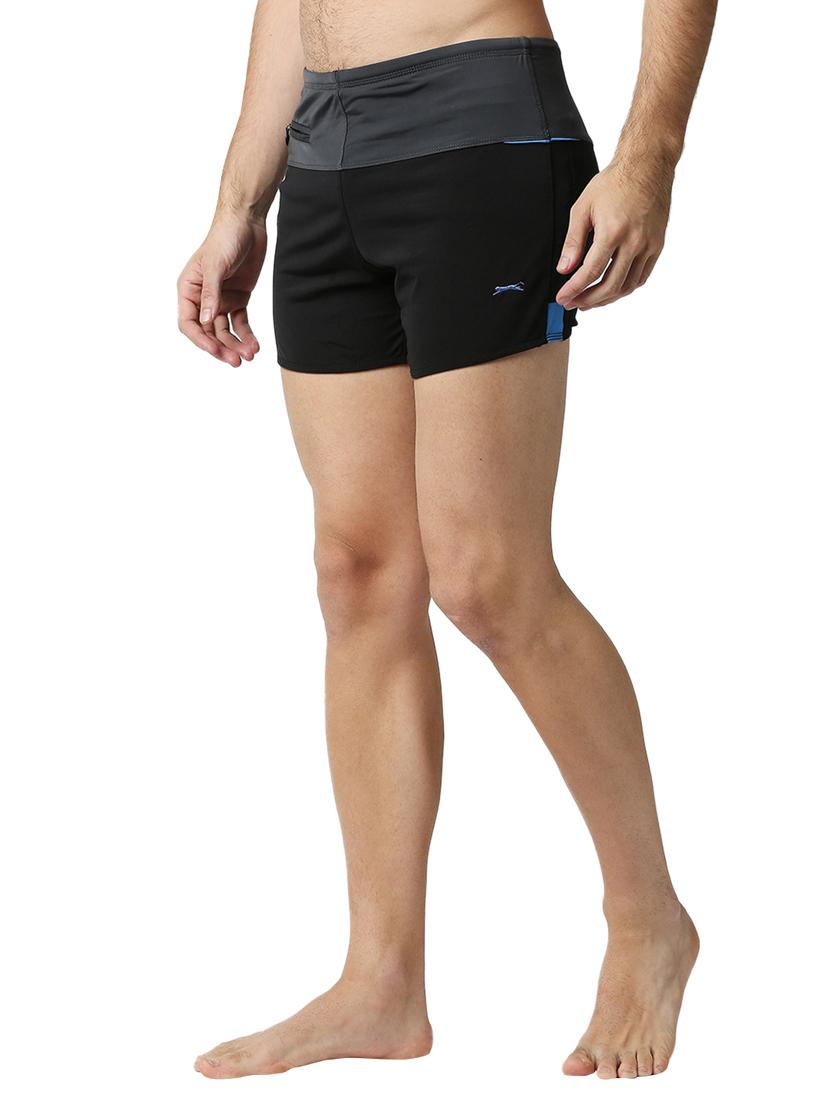 black color-blocked jammers bottomwear - 18351203 - Standard Image - 1