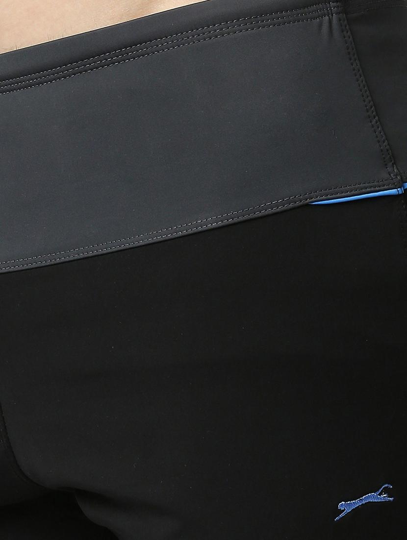 black color-blocked jammers bottomwear - 18351203 - Standard Image - 4
