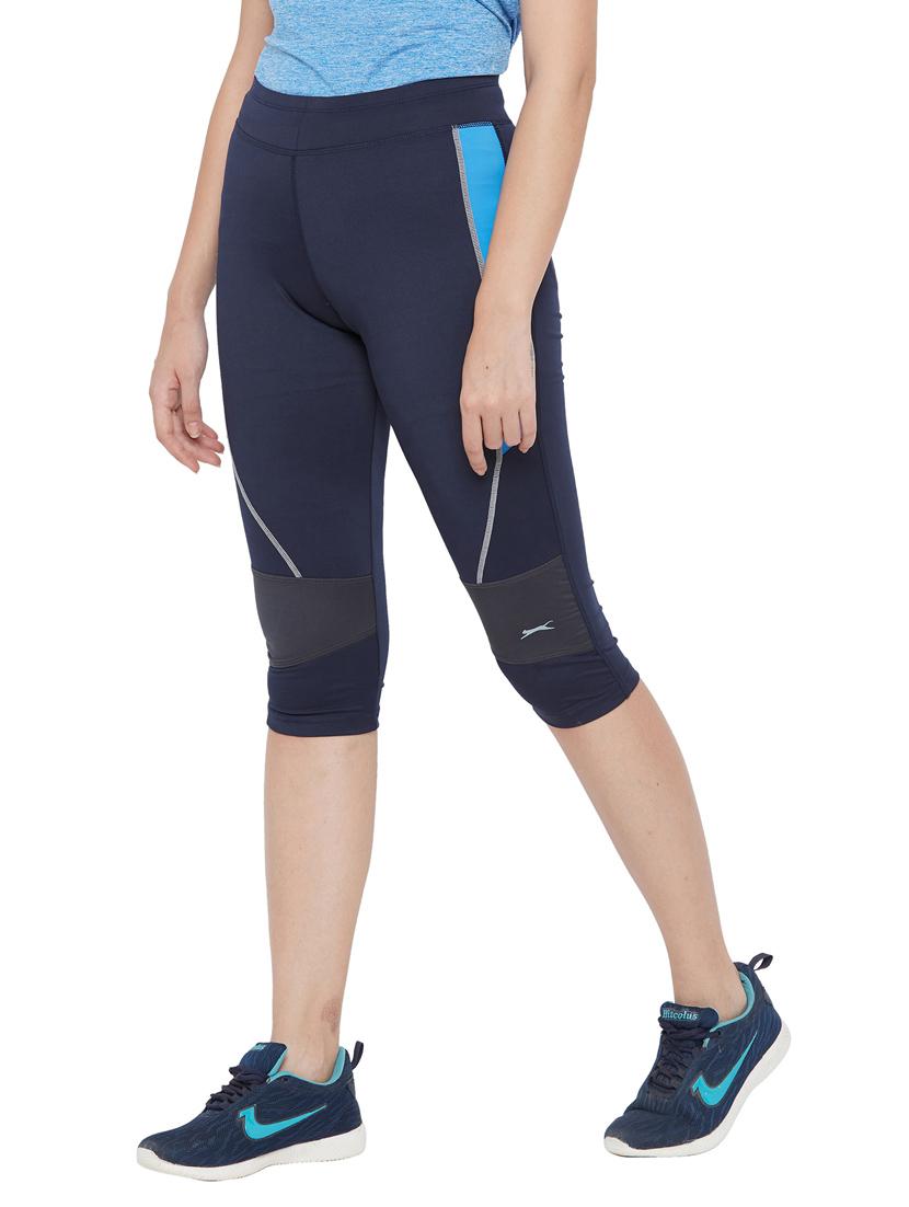 navy blue solid leggings capri - 18351327 -  Standard Image - 1