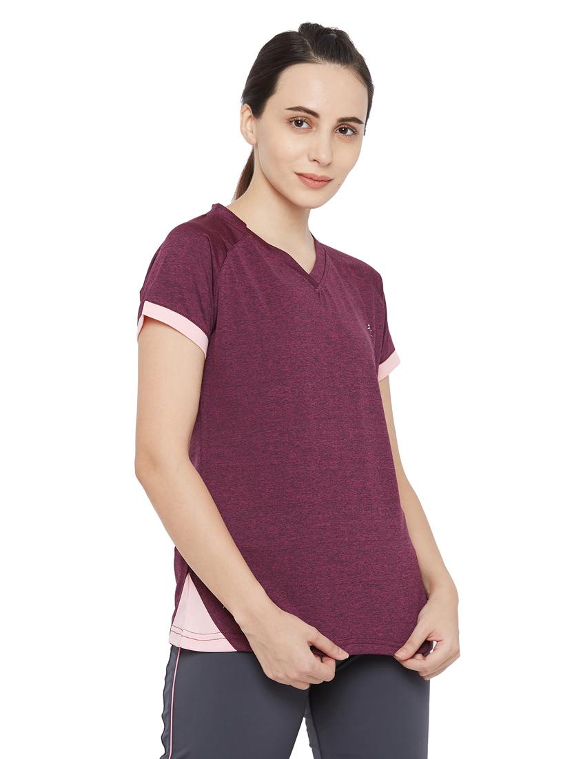 v-neck melange top - 18351355 -  Standard Image - 1