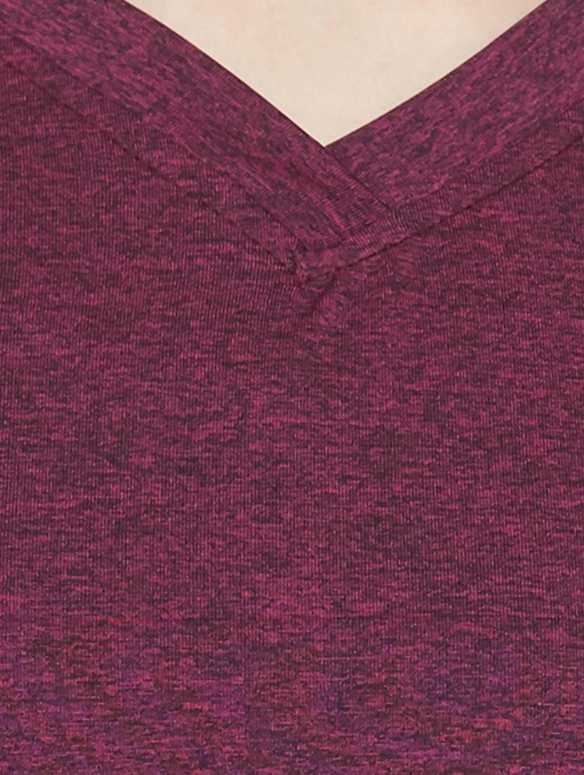 v-neck melange top - 18351355 - Standard Image - 4