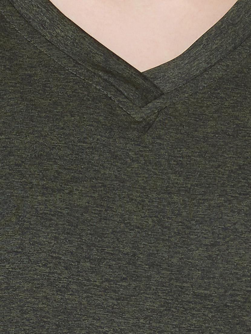 v-neck melange top - 18351356 - Standard Image - 4