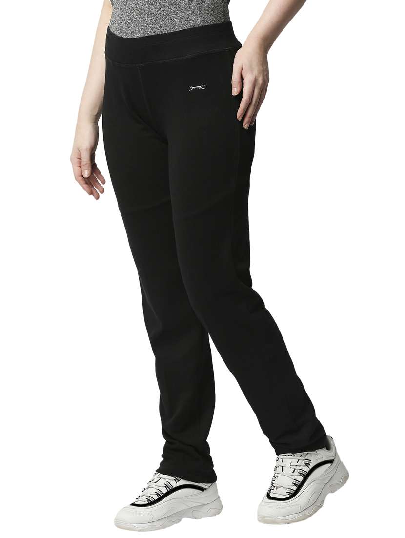 black solid track pant - 18351543 -  Standard Image - 1