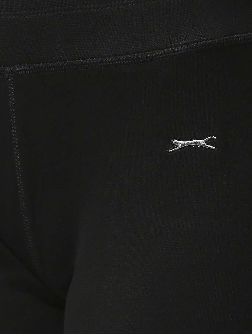 black solid track pant - 18351543 - Standard Image - 4