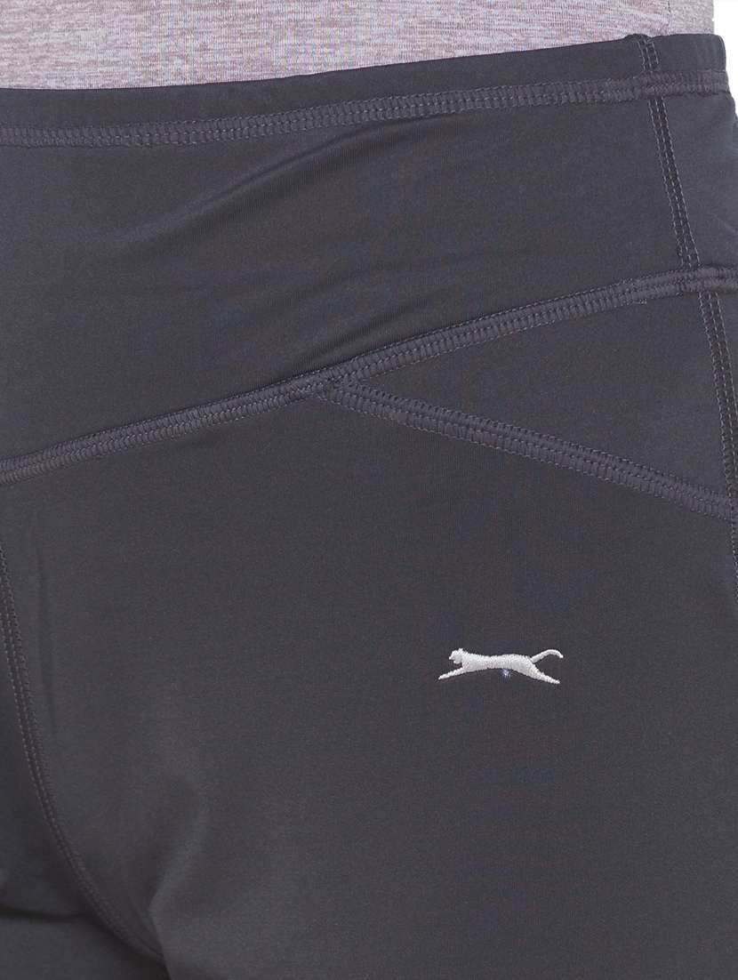 grey solid spandex track pant - 18351553 - Standard Image - 4