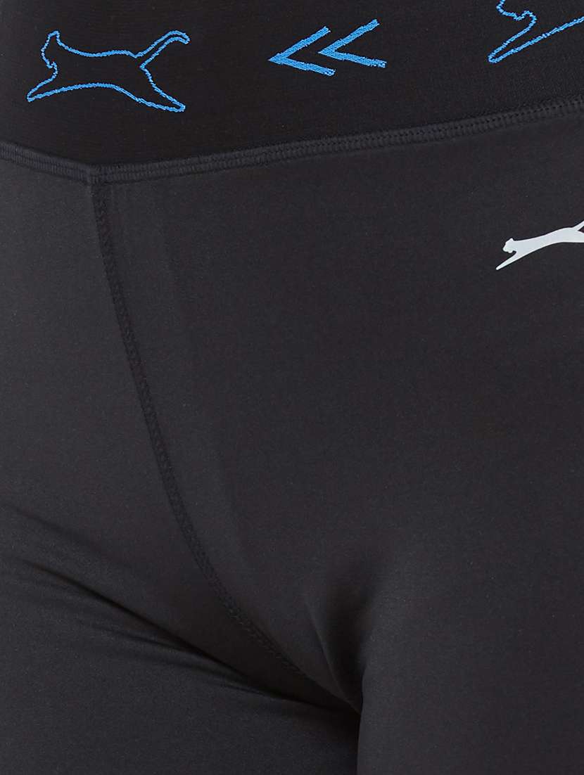 black solid spandex track pant - 18351560 - Standard Image - 4