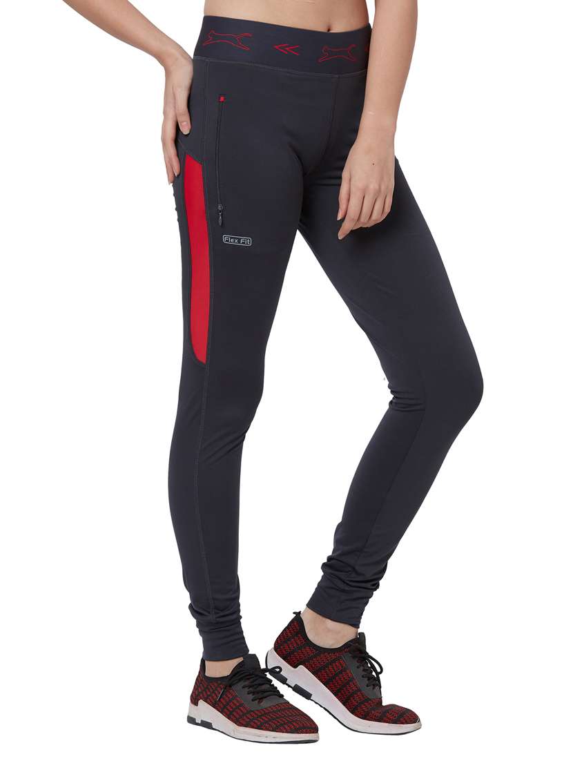 navy blue solid spandex track pant - 18351563 -  Standard Image - 1