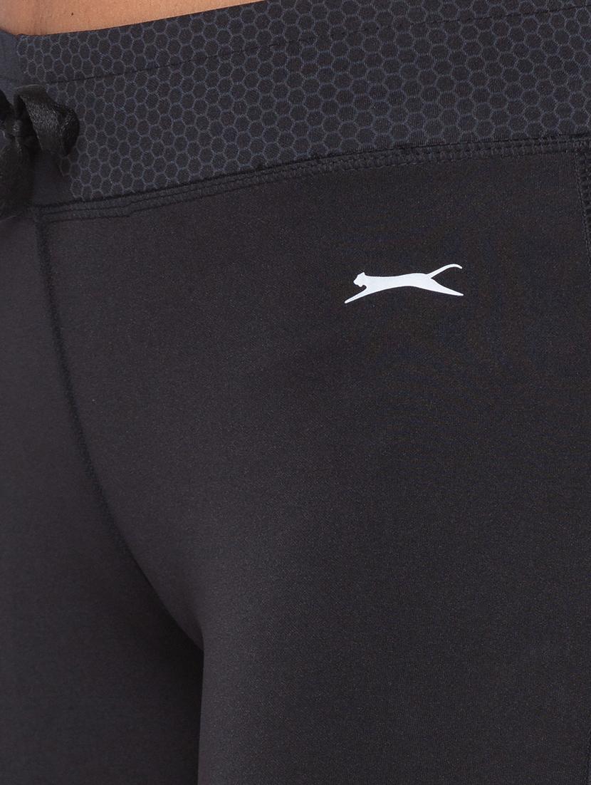 black solid spandex track pant - 18351567 - Standard Image - 4