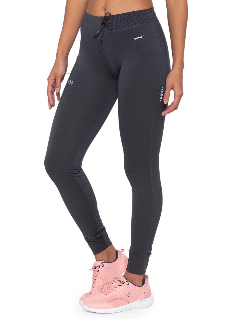 grey solid spandex track pant - 18351569 -  Standard Image - 1