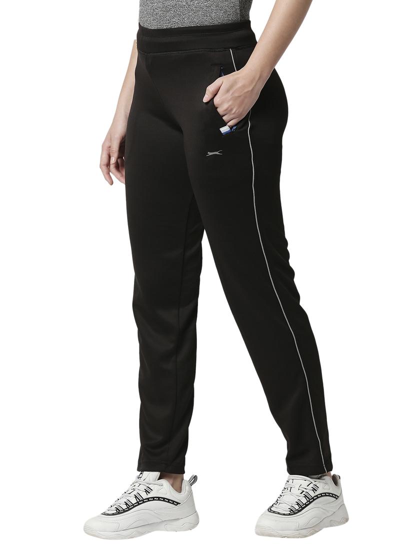 black solid track pant - 18351575 -  Standard Image - 1