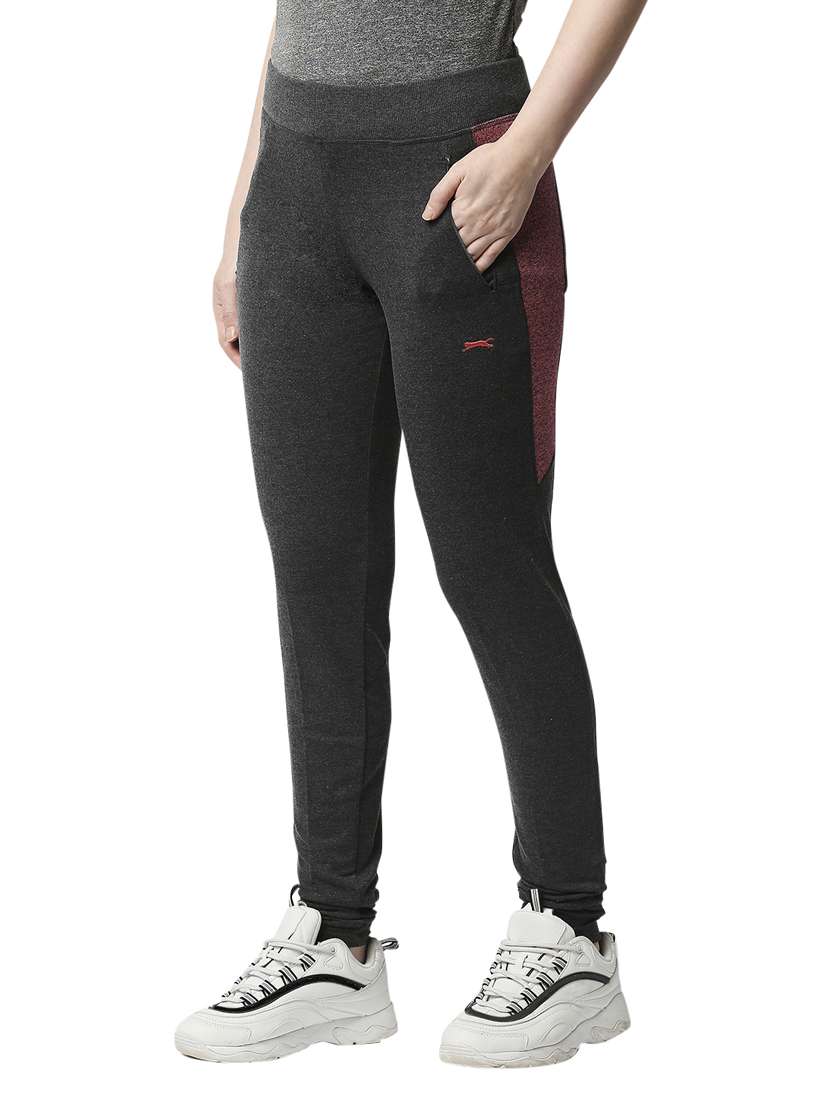 grey solid blend track pant - 18351578 -  Standard Image - 1