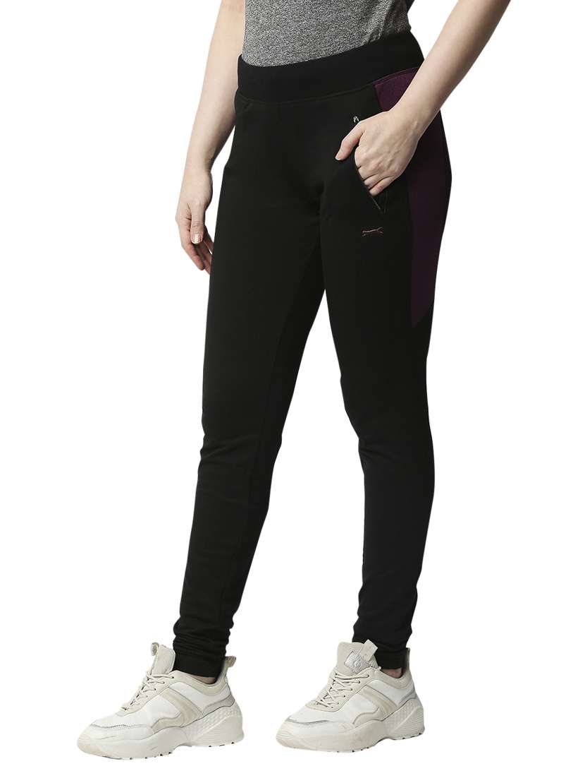 black solid blend track pant - 18351579 -  Standard Image - 1