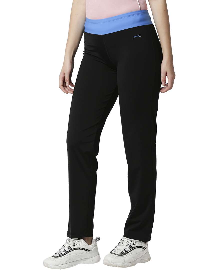 mid rise solid track pant - 18351581 -  Standard Image - 1