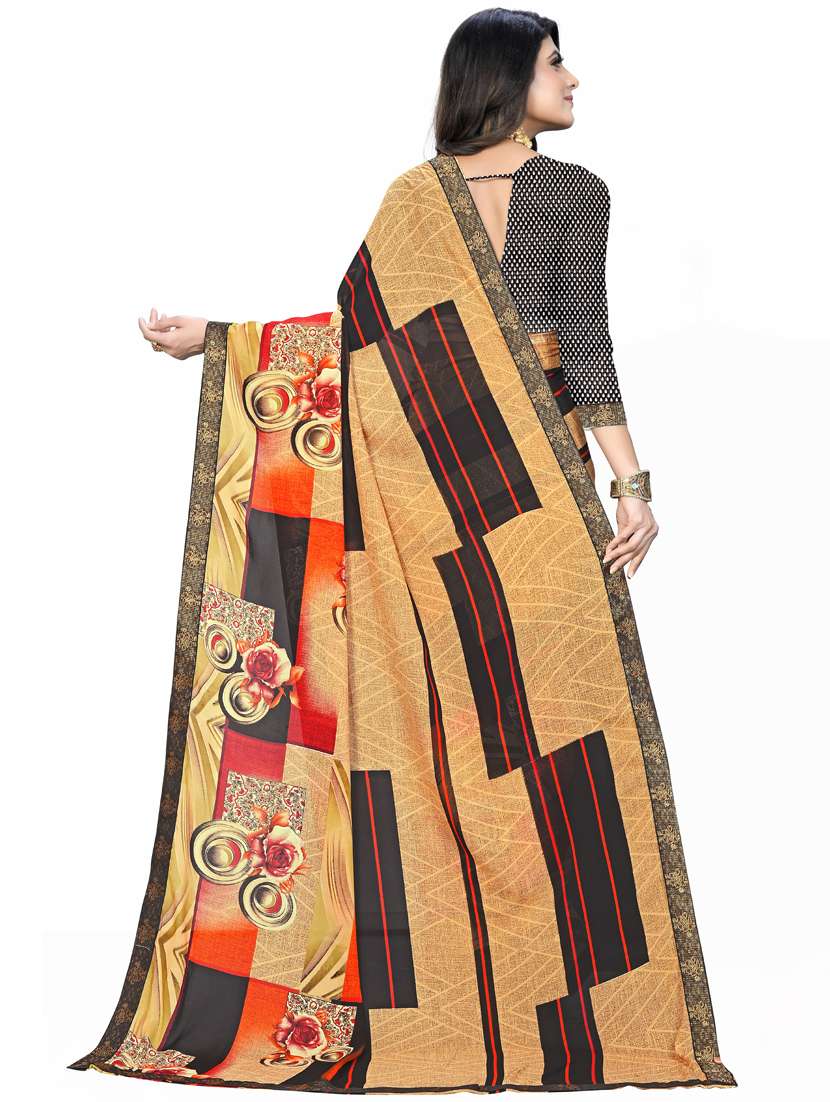 multi colored georgette printed saree - 18351648 -  Standard Image - 1