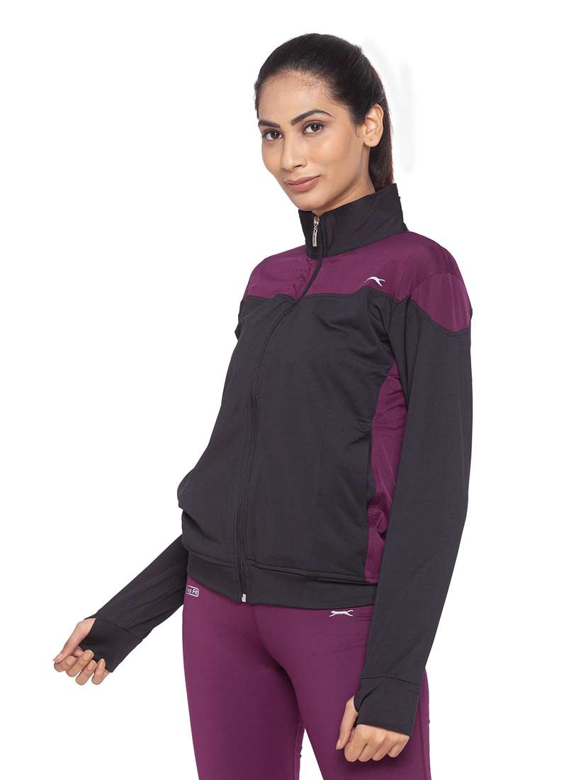 long sleeved color block regular jacket - 18351665 - Standard Image - 1