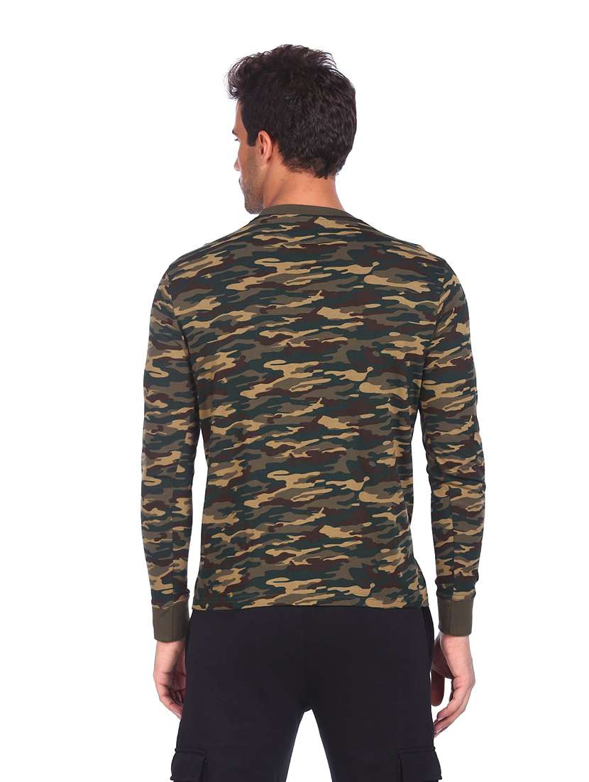olive green camouflage t shirt - 18352366 - Standard Image - 1