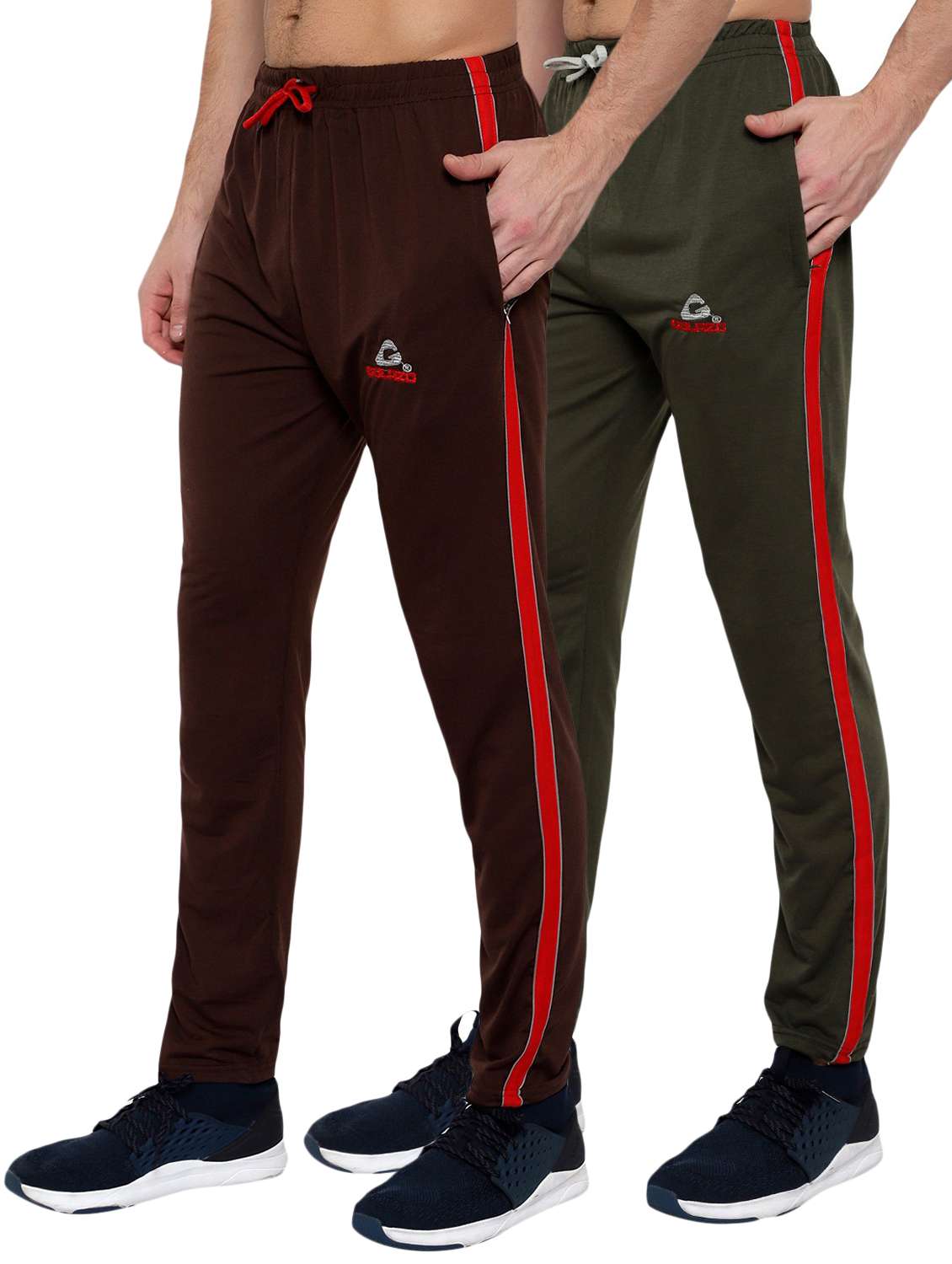 set of 2 side taped joggers track pant