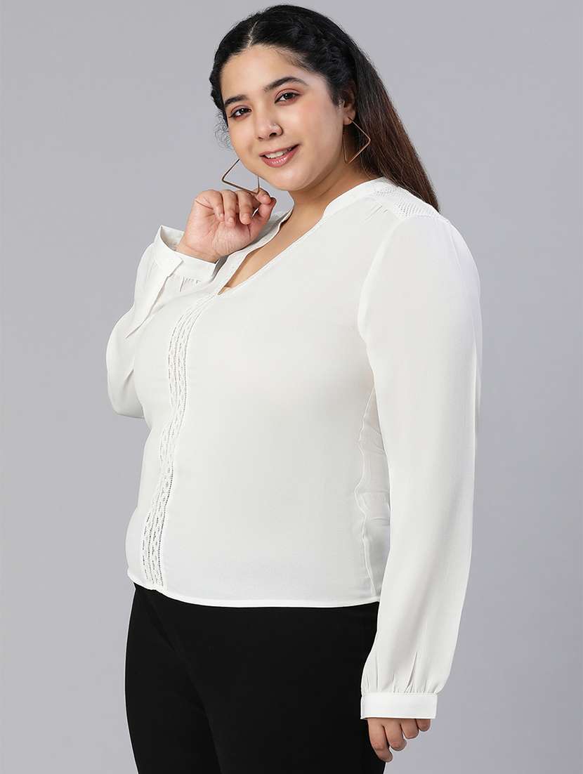 women's straight mandarin neck top - 18354458 -  Standard Image - 1
