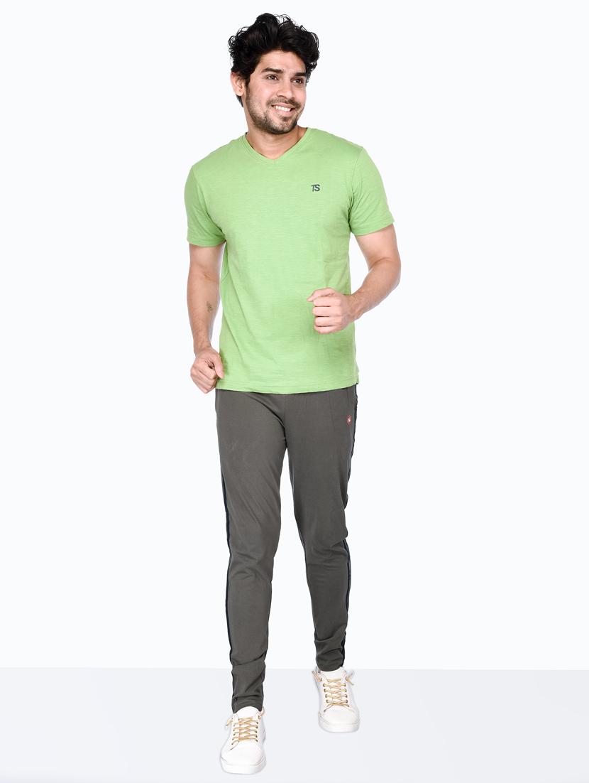 grey solid full length track pant - 18354861 - Standard Image - 4