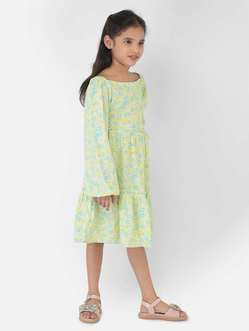 girls square neck long sleeves frock - 18355226 -  Standard Image - 1