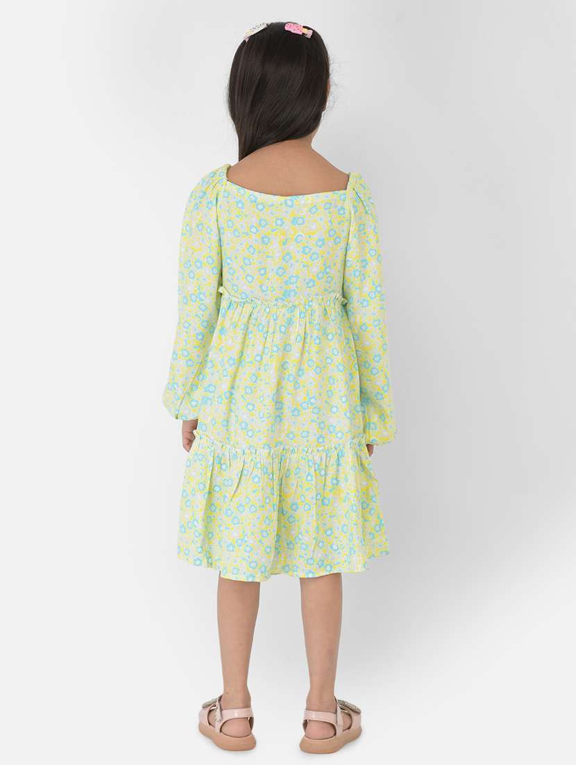 girls square neck long sleeves frock - 18355226 - Standard Image - 4