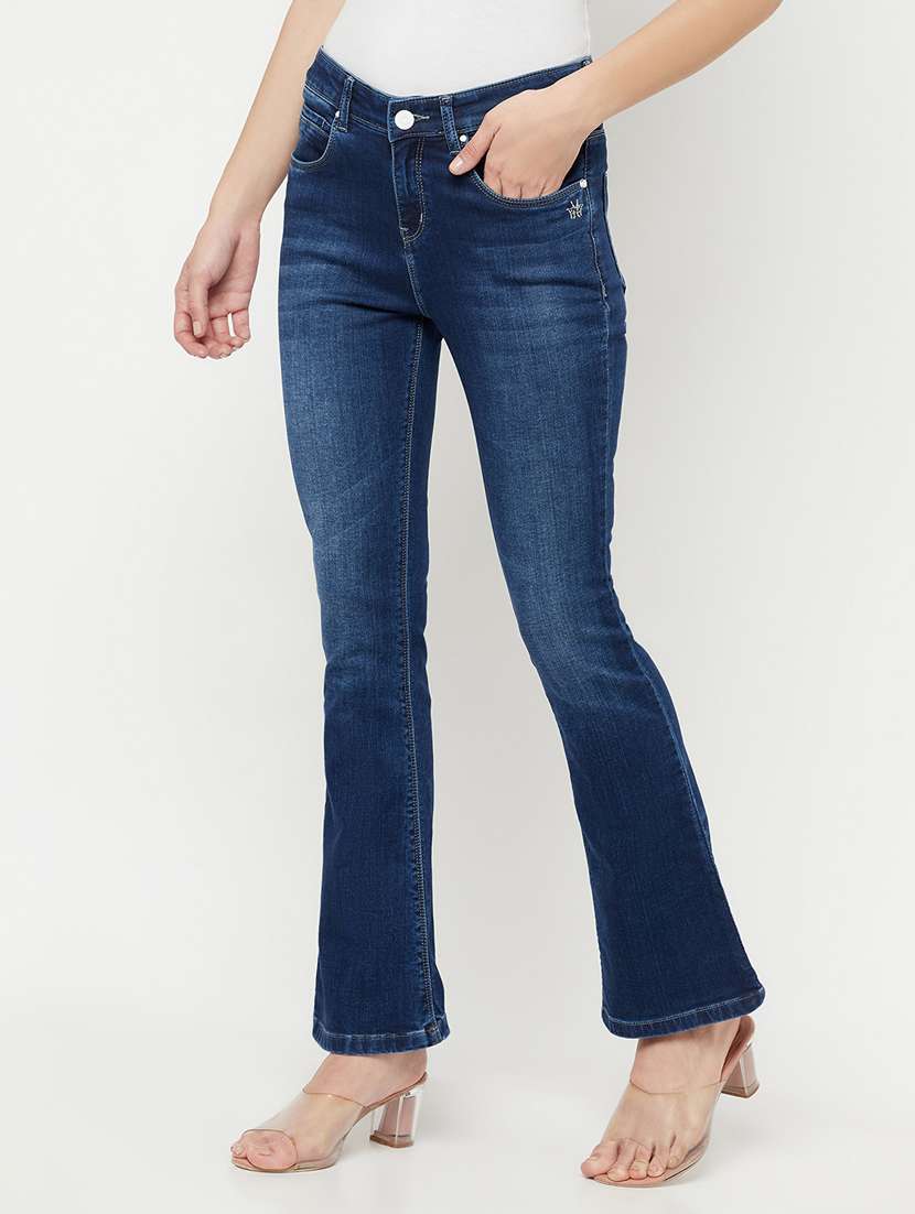 blue mid rise acid washed bootcut jean - 18355354 -  Standard Image - 1