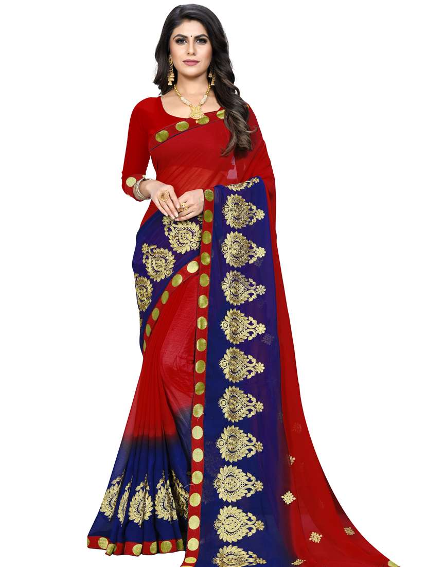 lace detailed embroidered saree  with blouse