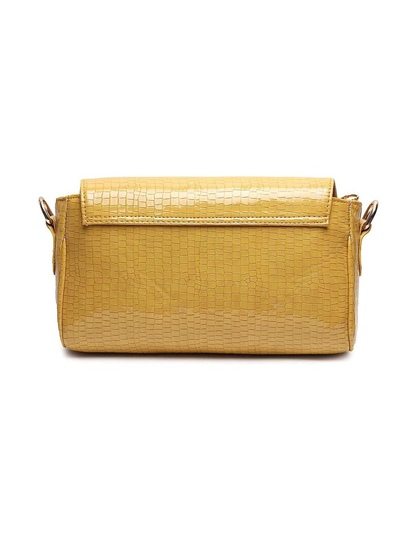 yellow textued regular sling bag - 18355698 - Standard Image - 1