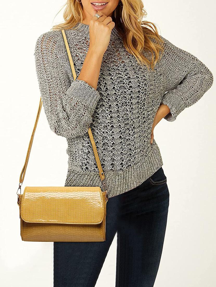 yellow textued regular sling bag - 18355698 - Standard Image - 4