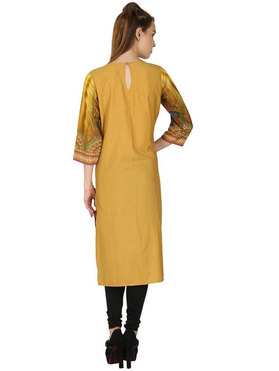 multi colored crepe straight kurta - 18355844 - Standard Image - 1