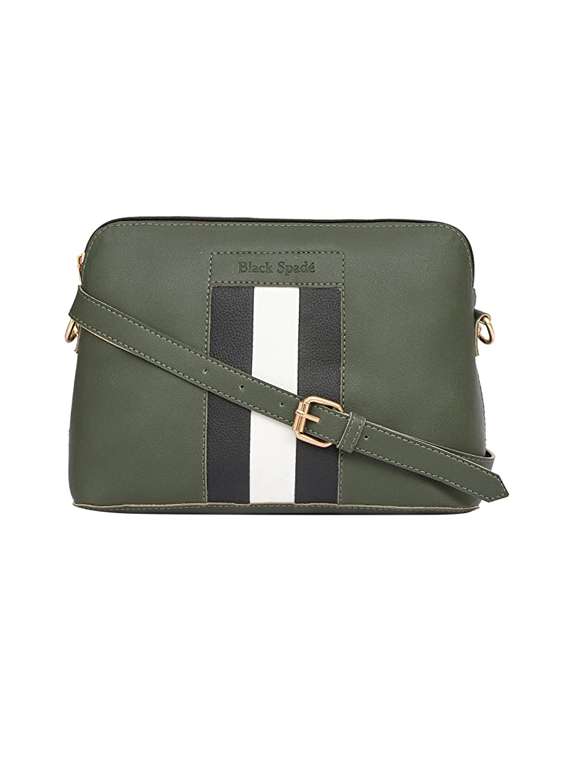 green striped regular sling bag