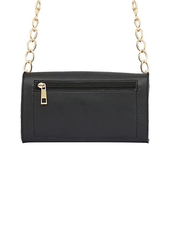 black solid regular sling bag - 18355950 - Standard Image - 1