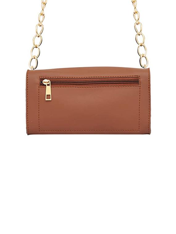 tan solid regular sling bag - 18355955 -  Standard Image - 1