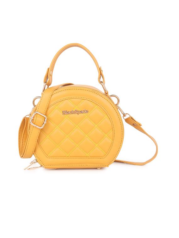 yellow textured regular sling bag - 18355978 -  Zoom Image - 0