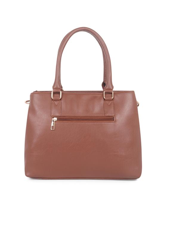 tan textured regular handbag - 18356028 - Standard Image - 1