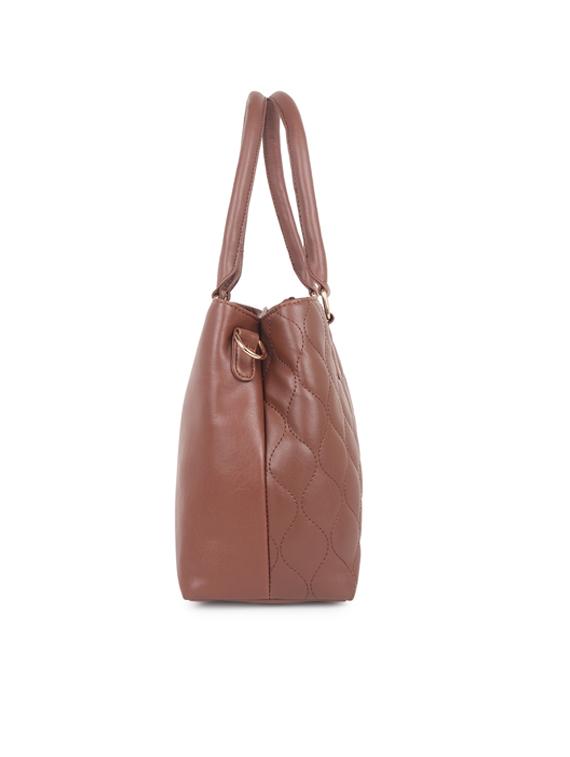 tan textured regular handbag - 18356028 - Standard Image - 4