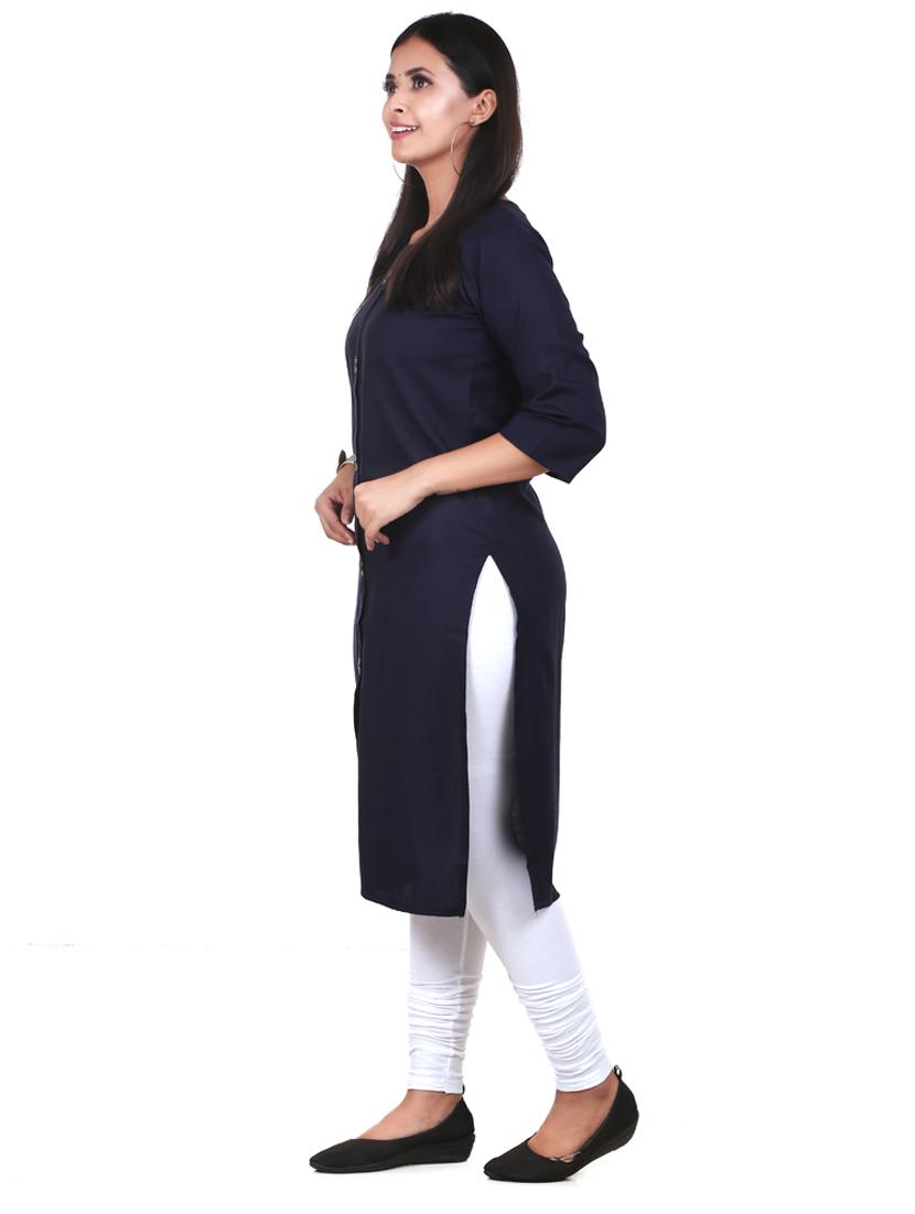 solid kurta churidaar set - 18356039 - Standard Image - 1