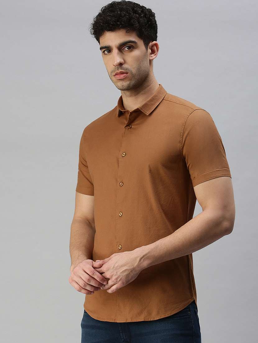 mens solid casual shirt - 18356044 -  Standard Image - 1