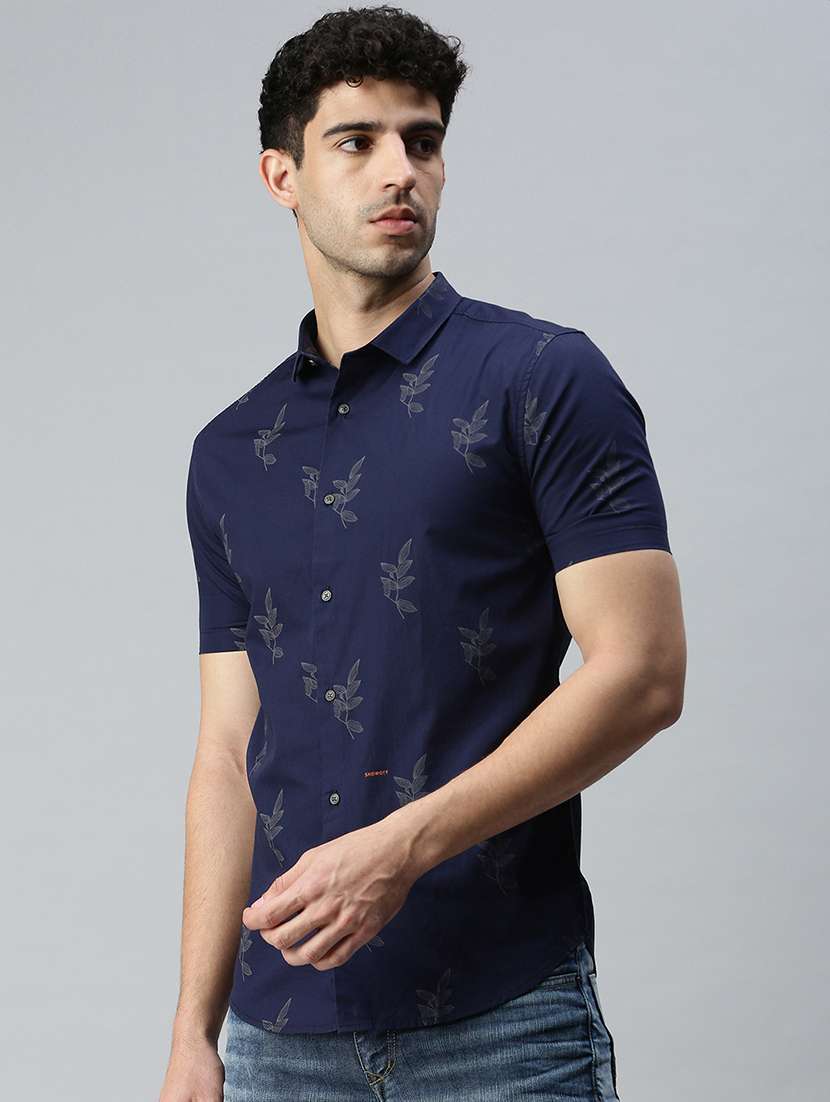 mens leaf print casual shirt - 18356052 -  Standard Image - 1