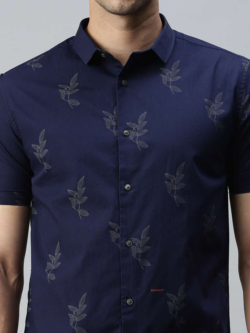 mens leaf print casual shirt - 18356052 -  Standard Image - 4