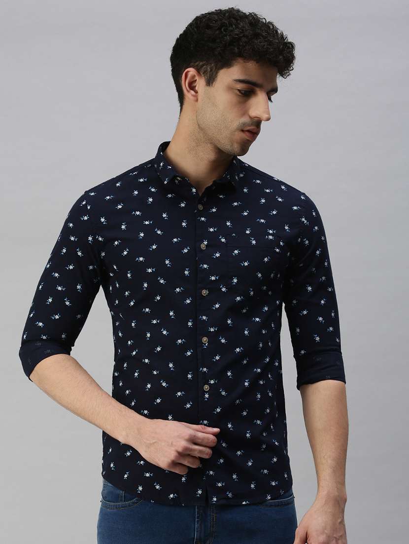 mens micro print casual shirt